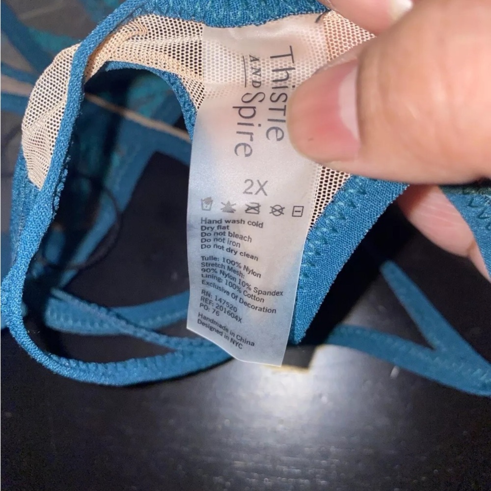 NEW Thistle And Spire Brooklyn Haze Thong Sheer Emerald Biscotti 2x - Picture 7 of 7